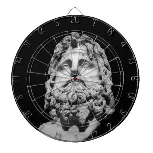 Greco Roman Marble Bust Classical Black and White Dartboard