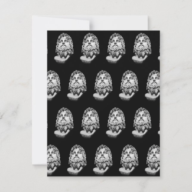 Greco Roman Marble Bust Classical Black and White  Invitation (Front)