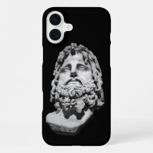Greco Roman Marble Bust Classical Black and White iPhone 16 Plus Case