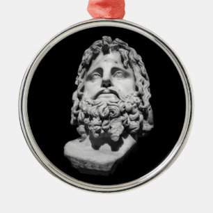 Greco Roman Marble Bust Classical Black and White Metal Tree Decoration