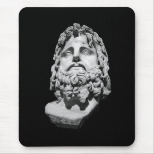 Greco Roman Marble Bust Classical Black and White Mouse Mat