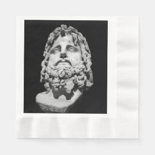 Greco Roman Marble Bust Classical Black and White Napkin