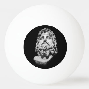 Greco Roman Marble Bust Classical Black and White Ping Pong Ball