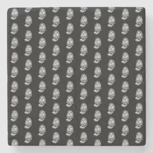 Greco Roman Marble Bust Classical Black and White Stone Coaster