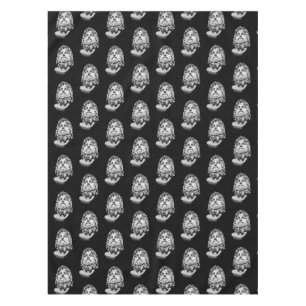 Greco Roman Marble Bust Classical Black and White Tablecloth