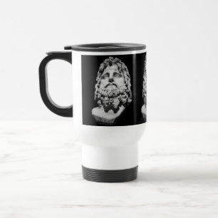 Greco Roman Marble Bust Classical Black and White  Travel Mug