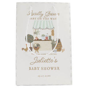 Gree Farmers Market Locally Grow Baby Shower Favor Medium Gift Bag