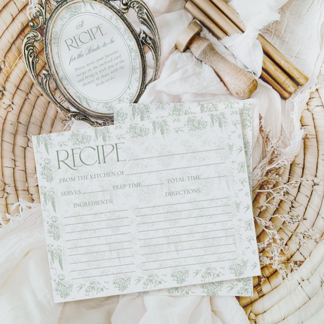 Gree Toile Floral Vintage Bridal Shower Recipe (Creator Uploaded)