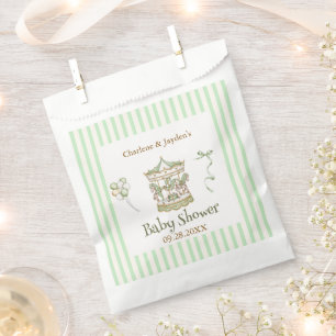 Gree Vintage Watercolor Horse Carousel Baby Shower Favour Bags