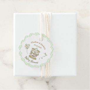 Gree Vintage Watercolor Horse Carousel Baby Shower Favour Tags