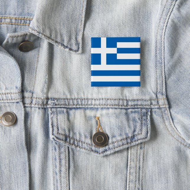 Greece 15 Cm Square Badge (In Situ)