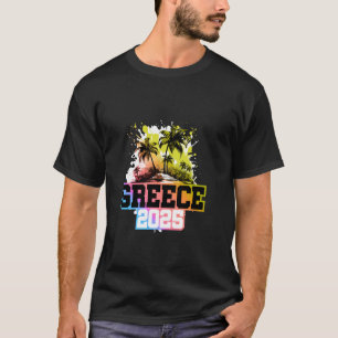 Greece 2025 Colourful Team Vacation T-Shirt