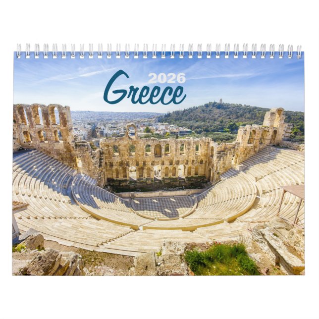 Greece 2026 Photo Wall Calendar – Scenic Greek  (Cover)