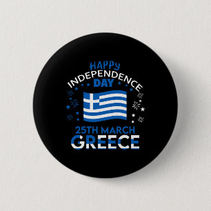 Greece 203rd Independence Day Greek Pride Greece F 6 Cm Round Badge