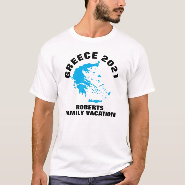 Greece 20xx Family Vacation [Name] T-Shirt (Front)