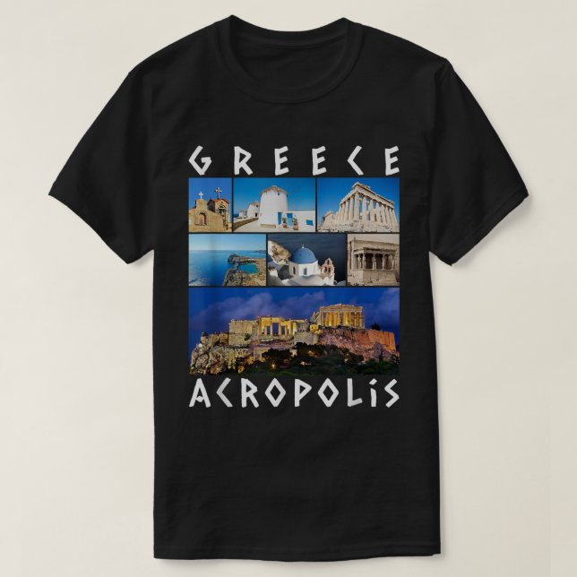 Greece Acropolis Famous Sights Gallery Traveller S T-Shirt (Design Front)