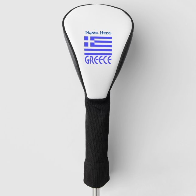 Greece and Greek Flag Blue Personalisation  Golf Head Cover (Front)