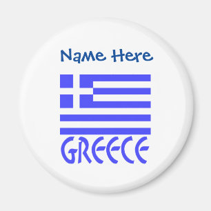 Greece and Greek Flag Blue Personalisation Magnet