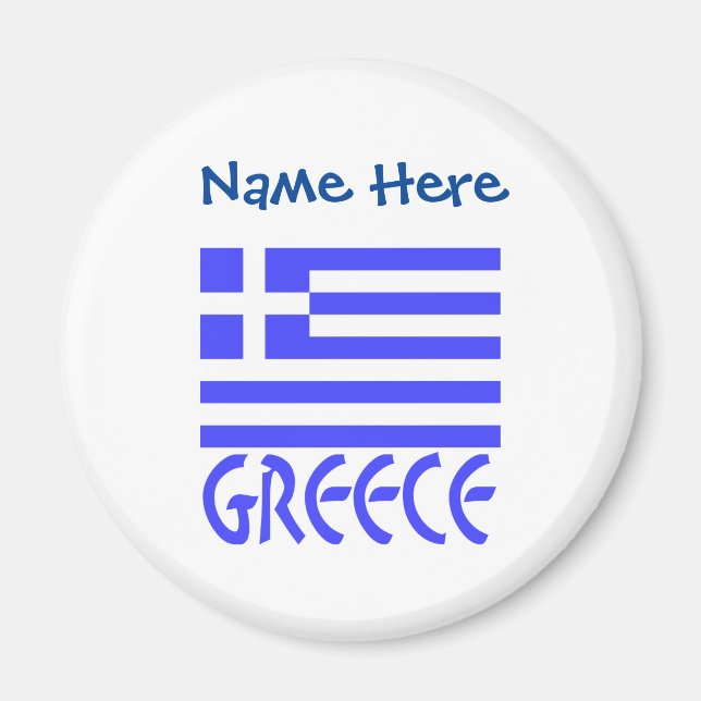 Greece and Greek Flag Blue Personalisation  Magnet (Front)