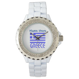 Greece and Greek Flag Blue Personalisation  Watch
