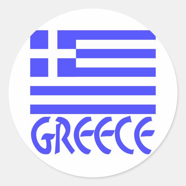 Greece and Greek Flag Classic Round Sticker (Front)