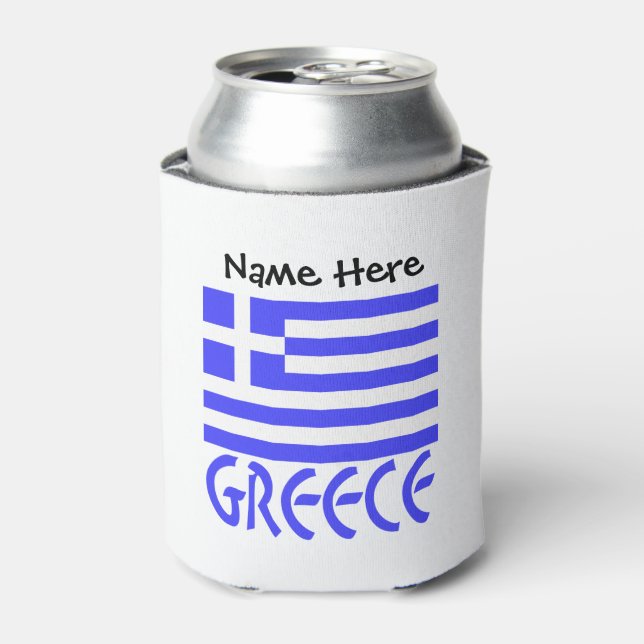 Greece and Greek Flag Personalised  Can Cooler (Can Front)