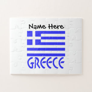 Greece and Greek Flag Personalised  Jigsaw Puzzle