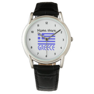 Greece and Greek Flag with Your Name Watch