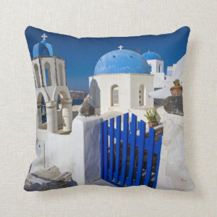 Greece and Greek Island of Santorini town of Oia 3 Cushion