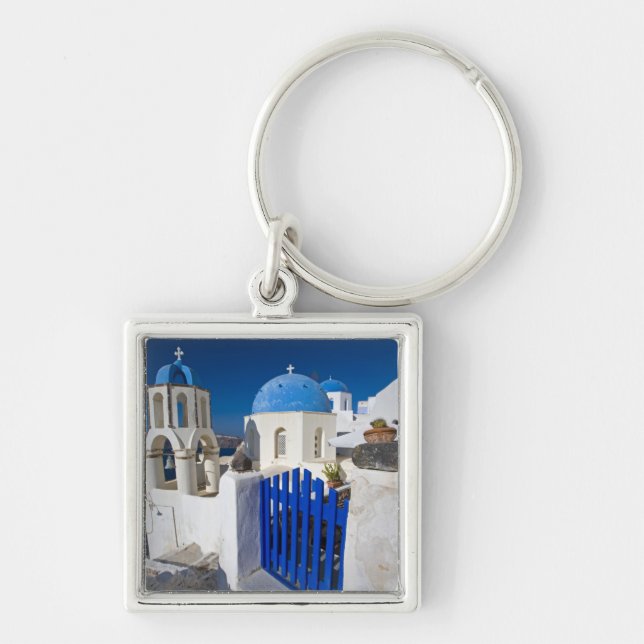 Greece and Greek Island of Santorini town of Oia 3 Key Ring (Front)