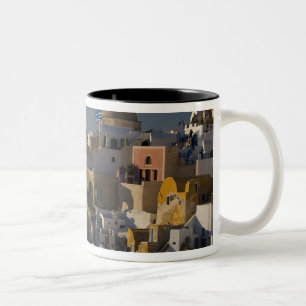 Greece and Greek Island of Santorini town of Oia Two-Tone Coffee Mug