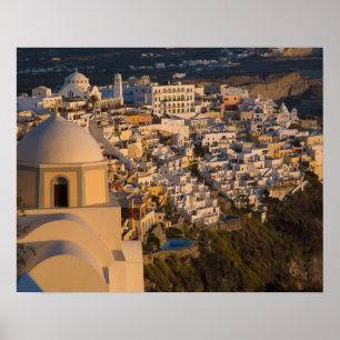 Greece and Greek Island of Santorini town of Poster