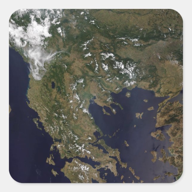 Greece and its surrounding countries square sticker (Front)