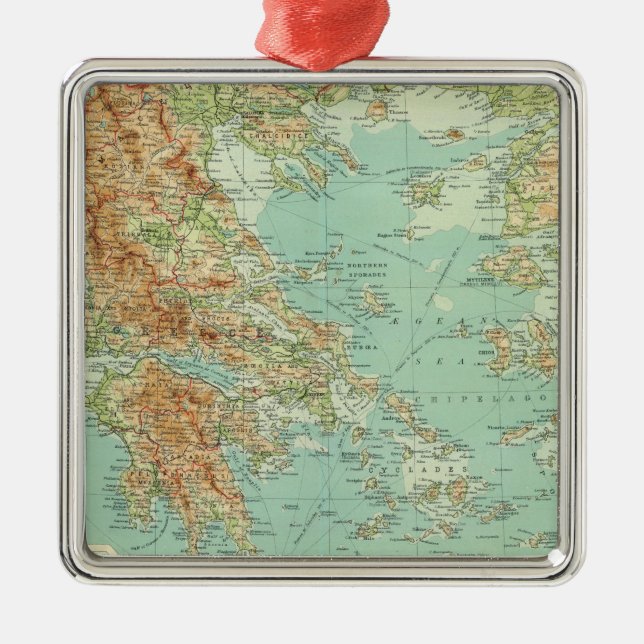 Greece and the Aegean Metal Tree Decoration (Front)