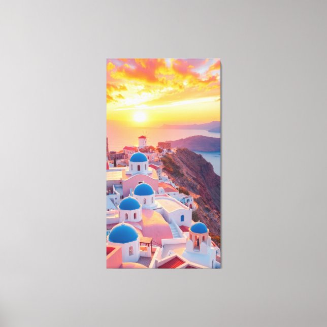 Greece at sunset canvas print (Front)