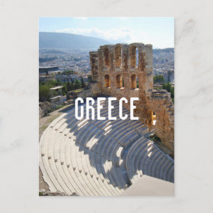 Greece Athens Theatre Ruins Postcard