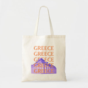 Greece, Athens Travel Art, Orange Tote Bag
