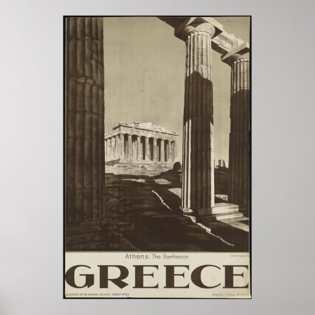 Greece Athens Vintage Travel Poster Ad Retro (Front)