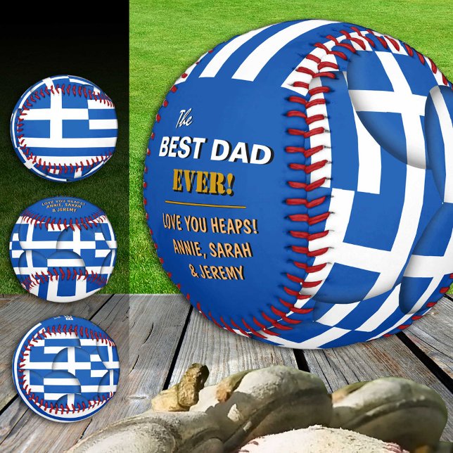 Greece Best Dad, patriotic, Greek Flag Baseball (Creator Uploaded)
