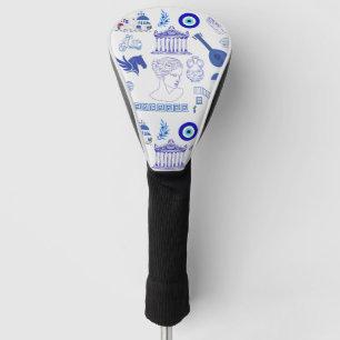 Greece Blue and White Golf Head Cover
