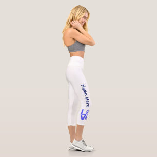 Greece Blue LOVE Heart Flag Personalised  Capri Leggings