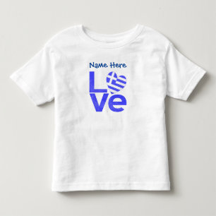 Greece Blue LOVE Heart Flag Personalised Toddler T-Shirt