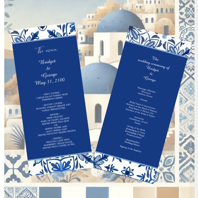 greece Blue Mediterranean Wedding  Programme (Creator Uploaded)