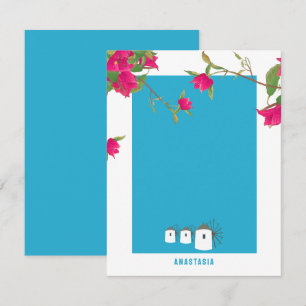 Greece Bougainvillea Greek Island Windmills Name Card