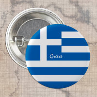 Greece button, patriotic Greek Flag travel /sports