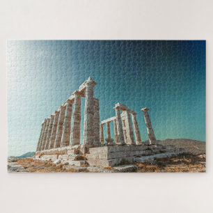 Greece. Cape Sounion - Ruins of an ancient temple Jigsaw Puzzle