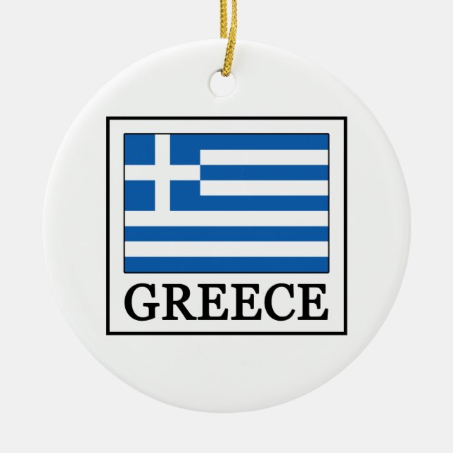 Greece Ceramic Tree Decoration (Front)
