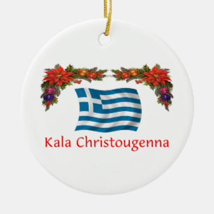 Greece Christmas Ceramic Tree Decoration