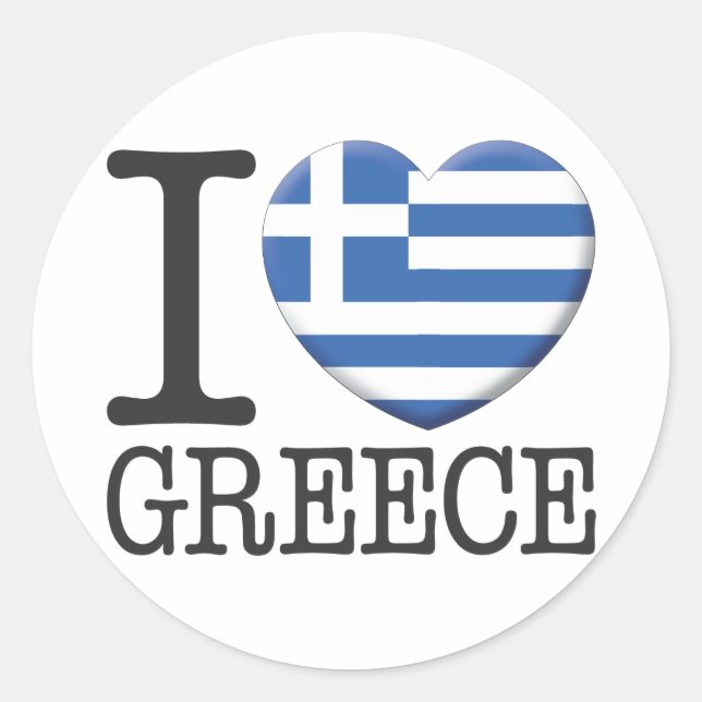 Greece Classic Round Sticker (Front)