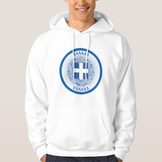 Greece Coat of Arms Circle Shape  Hoodie (Front)
